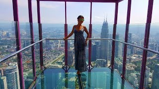 BEST VIEW OF KUALA LUMPUR and Petronas Tower! Sky deck at the Menara TV tower! VLOG # 2