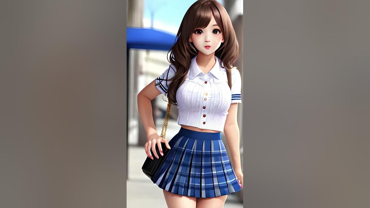 4K AI art#looklike Pleated skirt#looklike plaid skirt#cute# - YouTube