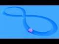 4K - A Glossy Pink Ball Rolling Along A Sky Blue Infinite Path Screensaver Background | NO SOUND