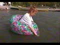 Skirt floating in river