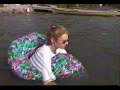 Skirt floating in river