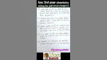 bsc 3rd year inorganic chemistry most important questions for bsc 2024 exam,, knowledge adda #shorts