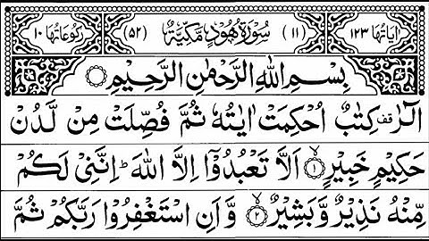 Surah Hood Full By Sheikh Shuraim With Arabic Text (HD) | سورة هود |