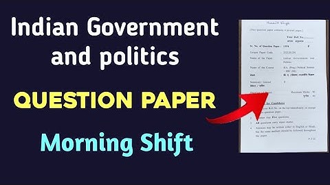 Indian Government and politics Question Paper BA PROG Second Semester DU SOL | Indian Govt  Politics