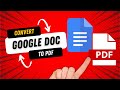 How to Convert a Google Doc to PDF
