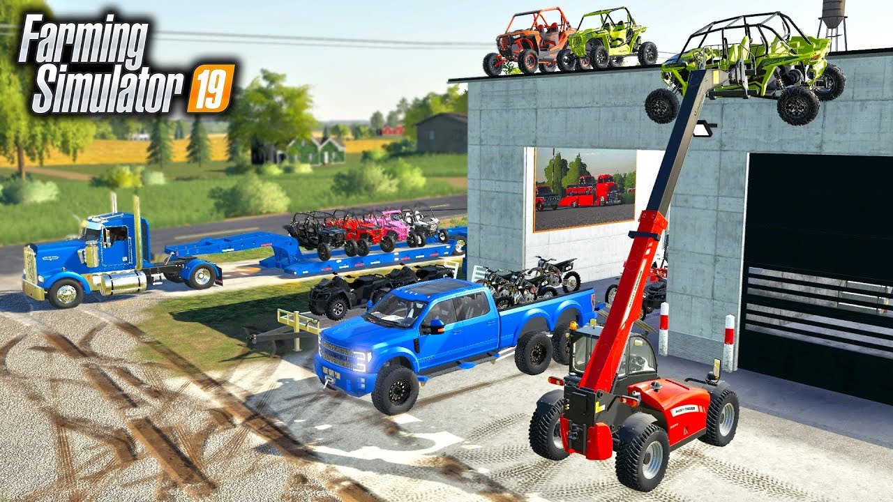farming simulator 2019 latest news FS19- OPENING UP A POWER SPORTS STORE! SELLING POLARIS RAZORS, ATVS & KTM DIRTBIKES