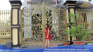 Cổng nhôm đúc hoa lá tây nghệ thuật tại Biên Hòa Đồng Nai