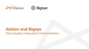 Alation and Bigeye: Data Quality Integration Demo