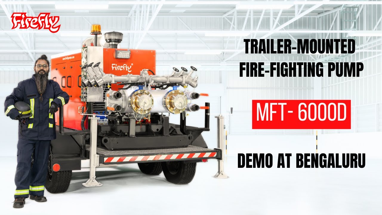 "Trailer Mounted Fire Fighting Pump MFT6000D Firefly Powering Up