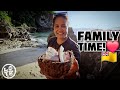 Clean prep  eat flying fish raw outdoors family fun on niue island