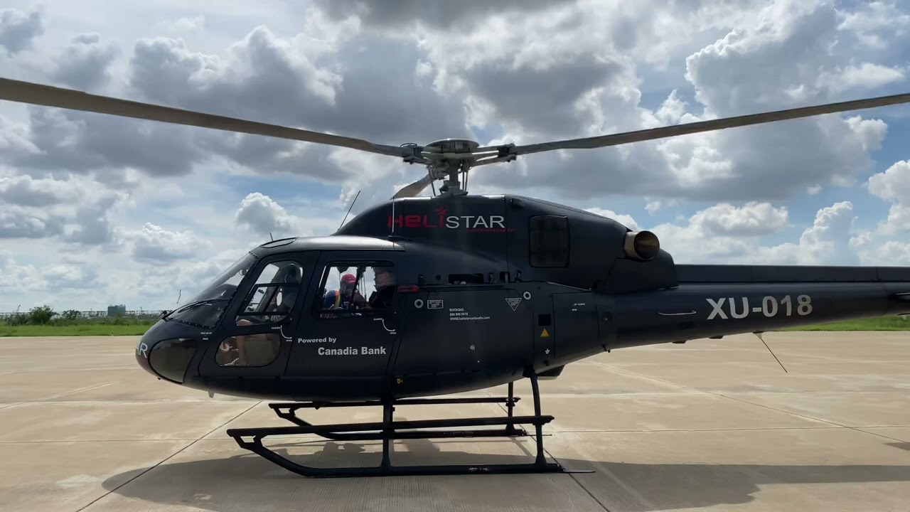 Airbus Helicopter AS355N twin engine Take off to Sihanoukville