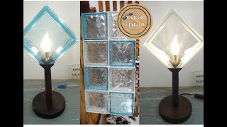Lamps made of glass bricks