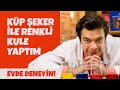 Küp Şeker ile Renkli Kule Yaptım (Evde deneyin!)