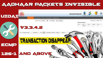 Aadhaar Packet Problem in Generate Report and Enrolment option