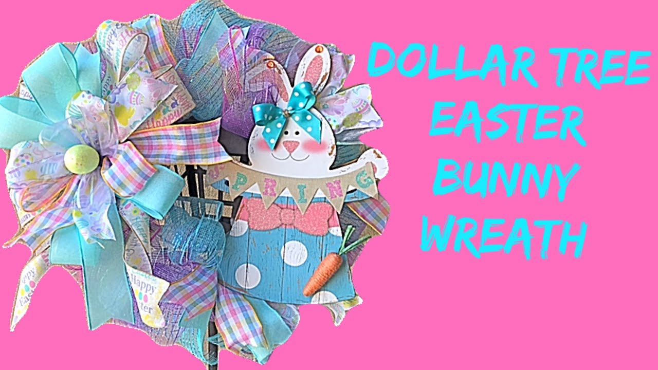 EASTER Deco Mesh Wreath| 6” mesh| How To Make A Easter Bunny Wreath ...