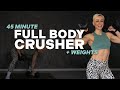 45 min full body crusher   weights  strength  conditioning  super sweaty  dumbbell circuit