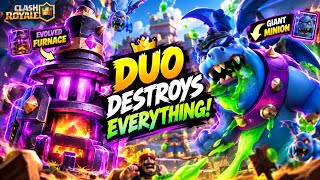 EVOLVED FURNACE + GIANT MINION = INSANE COMBO! 🔥💜 | Clash Royale