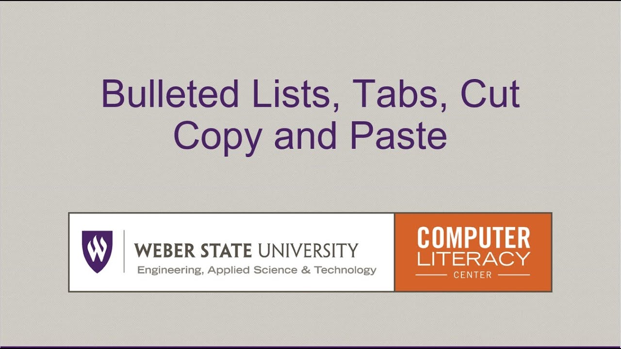 Bulleted Lists, Tabs, Cut, Copy, and Paste in Google Docs - YouTube