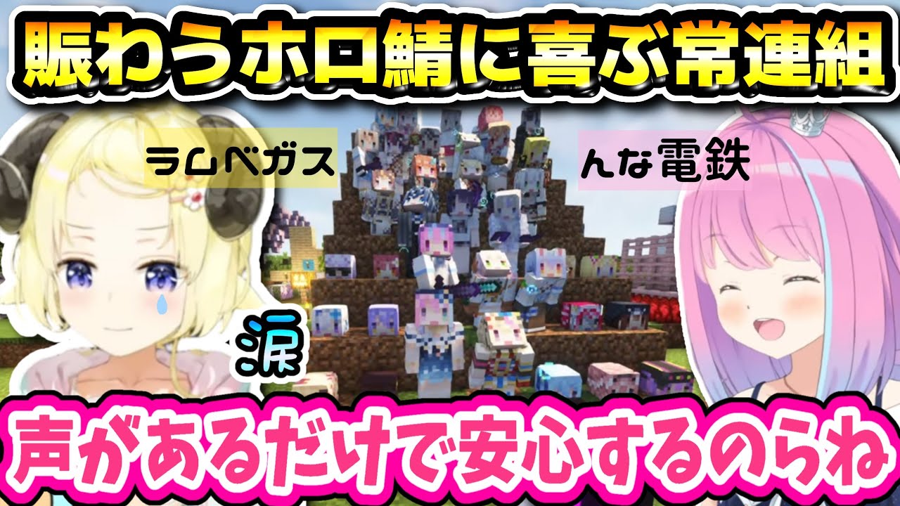 以前からマイクラブームを心待ちに建設工事を進めていた二人、久しぶりの賑わうホロ鯖に喜ぶわためとルーナ姫【 角巻わため 姫森ルーナ ホロライブ 切り抜き 】