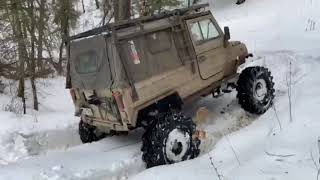 ЛуАЗ на БЕЛ-160 по снегу