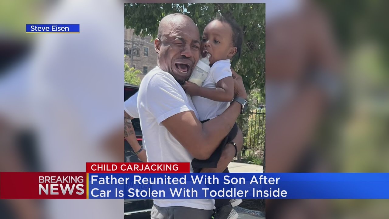 Father reunited with son after car is stolen with toddler inside - YouTube