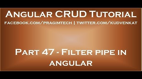 Filter pipe in angular