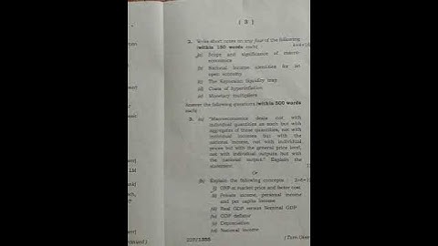 BA 2nd sem honours ( economics) C3 paper 2022 Under Dibrugarh University)