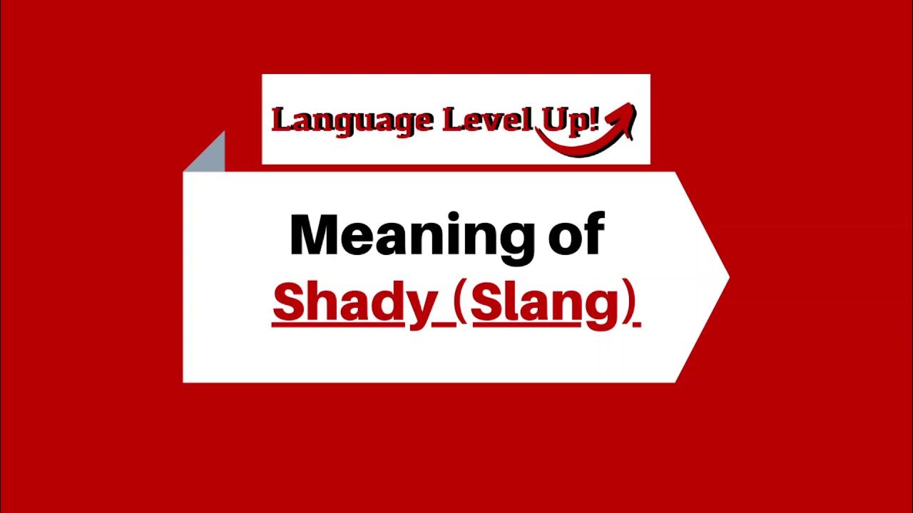Shady Meaning Language Level Up YouTube