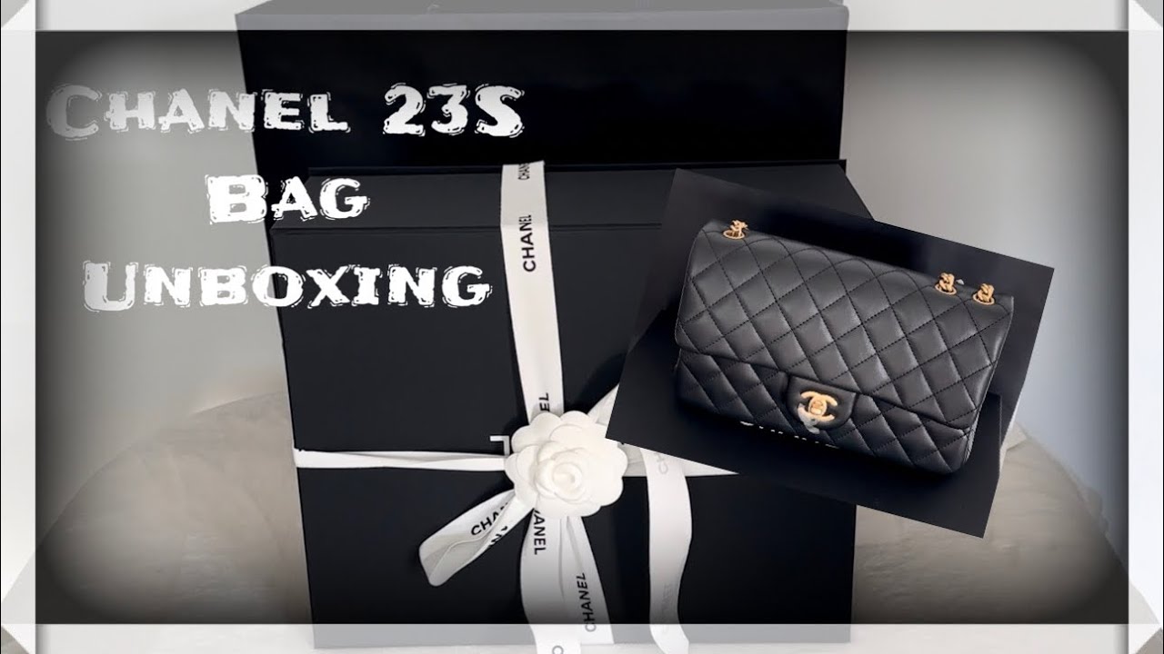 CHANEL 23S FLAP BAG UNBOXING, IN BLACK LAMBSKIN LEATHER
