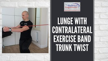 Lunge with contralateral exercise band trunk twist: Technique video