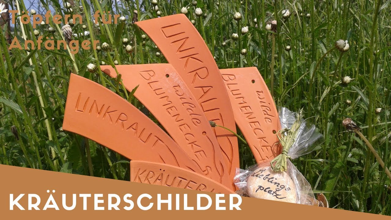 Kräuterschilder | Gartenschildern einfach nachtöpfern | Töpfern für Anfänger