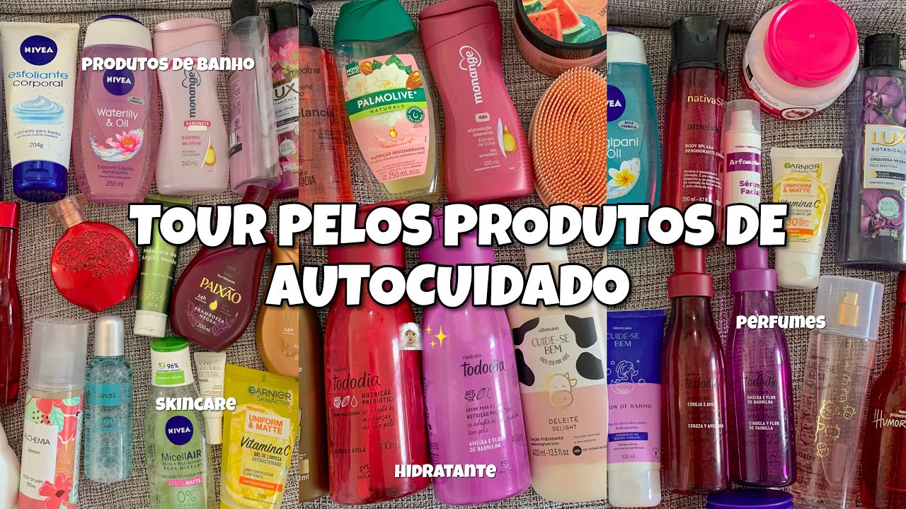 TOUR PELOS MEUS PRODUTOS DE AUTOCUIDADO | skincare, produtos de banho, hidratantes, perfumes  ❤️