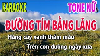 Karaoke Đường Tím Bằng Lăng Tone Nữ | Nhạc Sống Nguyễn Linh