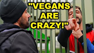 Fiery Slaughter worker CALLS Vegan Activist CRAZY!!