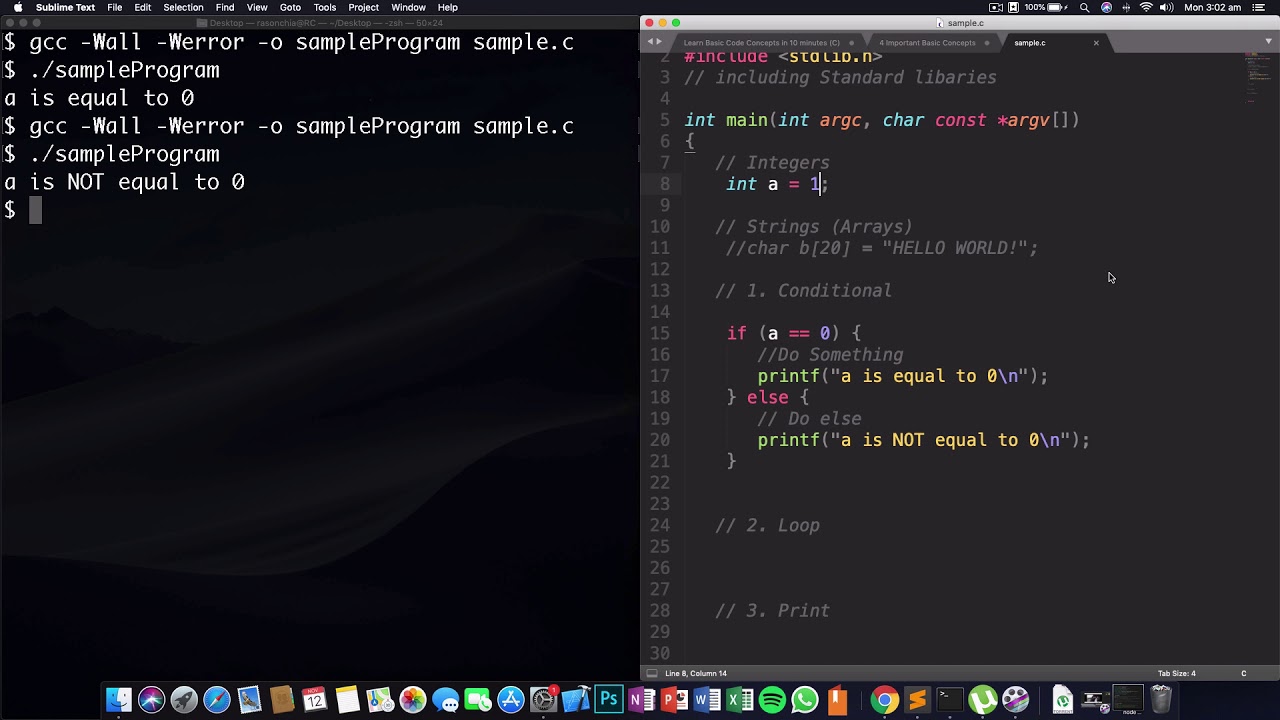 Learn Basic Code Concepts in 10 minutes (C) - YouTube