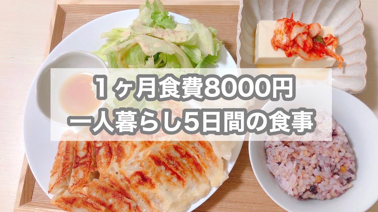 一人暮らし】1ヶ月食費8000円！平日5日間の夜ご飯記録【自炊】 - YouTube