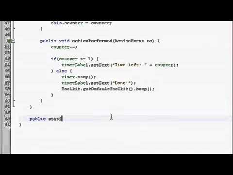 Java GUI Tutorial 30   Timer program Part 2 of 2
