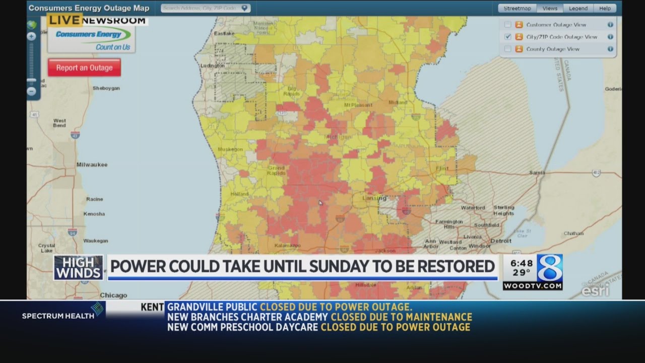 Around 187K without power after high winds hit MI YouTube