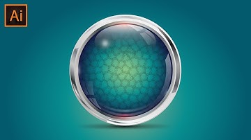 3D Shiny Button Blue Glossy Metallic button Illustration Tutorial