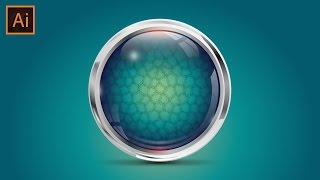 3D Shiny Button Blue Glossy Metallic button Illustration Tutorial