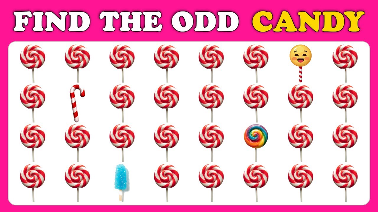 Find the Odd One Out - Candies Edition 🍭🍬 | Spot the Different Candy |Squizzer