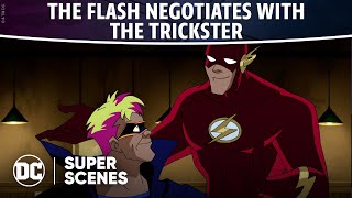 Justice League Unlimited - The Flash Negotiates with The Trickster | Super Scenes | DC