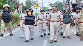 Police's Flag March Ahead Of 4th Phase Polling In Balasore