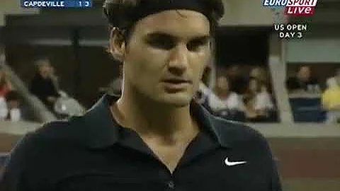 Federer vs Capdeville | US OPEN 2007 (R2) | Court Level & Slow Motion