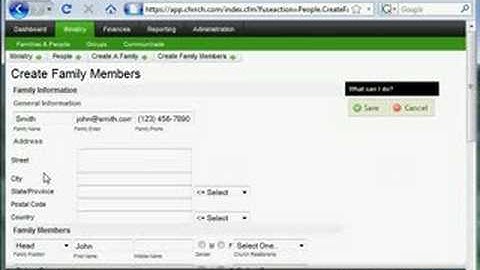 Chrrch v0.3a - Creating a family