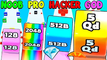 Jelly Run 2048 – NOOB vs PRO vs HACKER Super Gameplay! 🟧