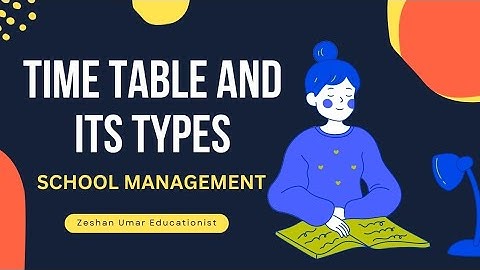 Meaning and Types of school Time Table in Urdu-Hindi by Zeshan Umar