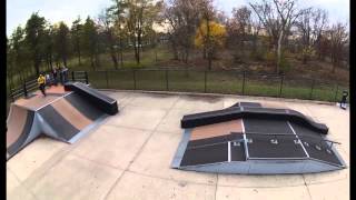 Aerial View of BMX Bike Tricks at Woodall Skate Park in Shelby Twp., MI