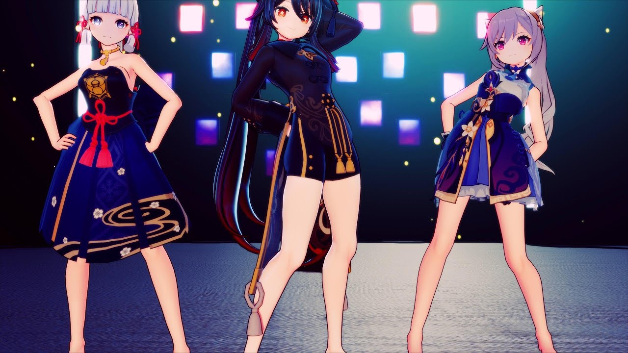 Step - Hutao，keqing，Ayaka/胡桃 ，神里綾華, 刻晴  [MMD Genshin Impact/原神]