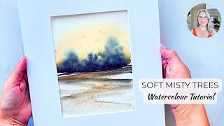 No Sketch Watercolour Landscape | A Misty Autumn Scene for Beginners
